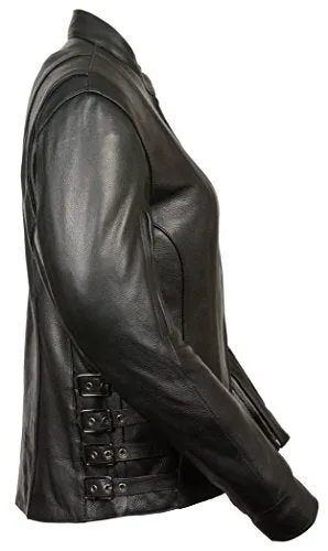 Women's Racer Style Jacket w/ Side Buckles