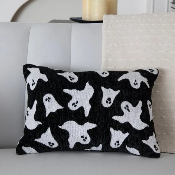 Woven Boo Ghost Throw Pillow