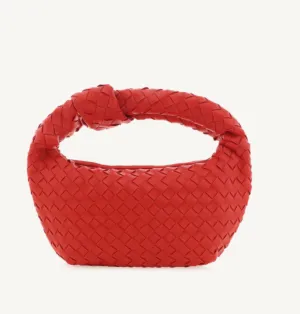 Woven Knot Top Handle Bag