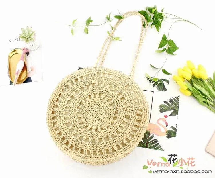 Woven soft beach bag straw bag