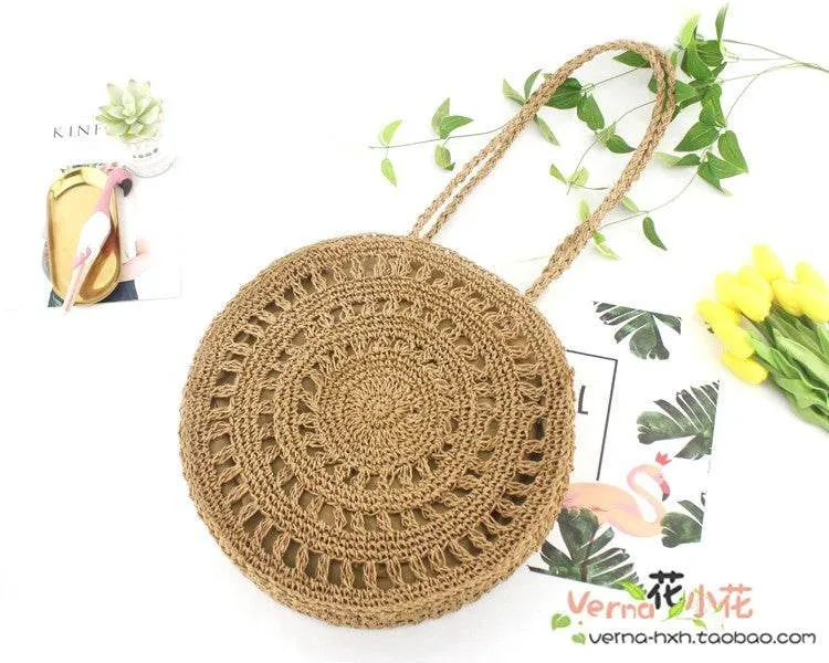 Woven soft beach bag straw bag