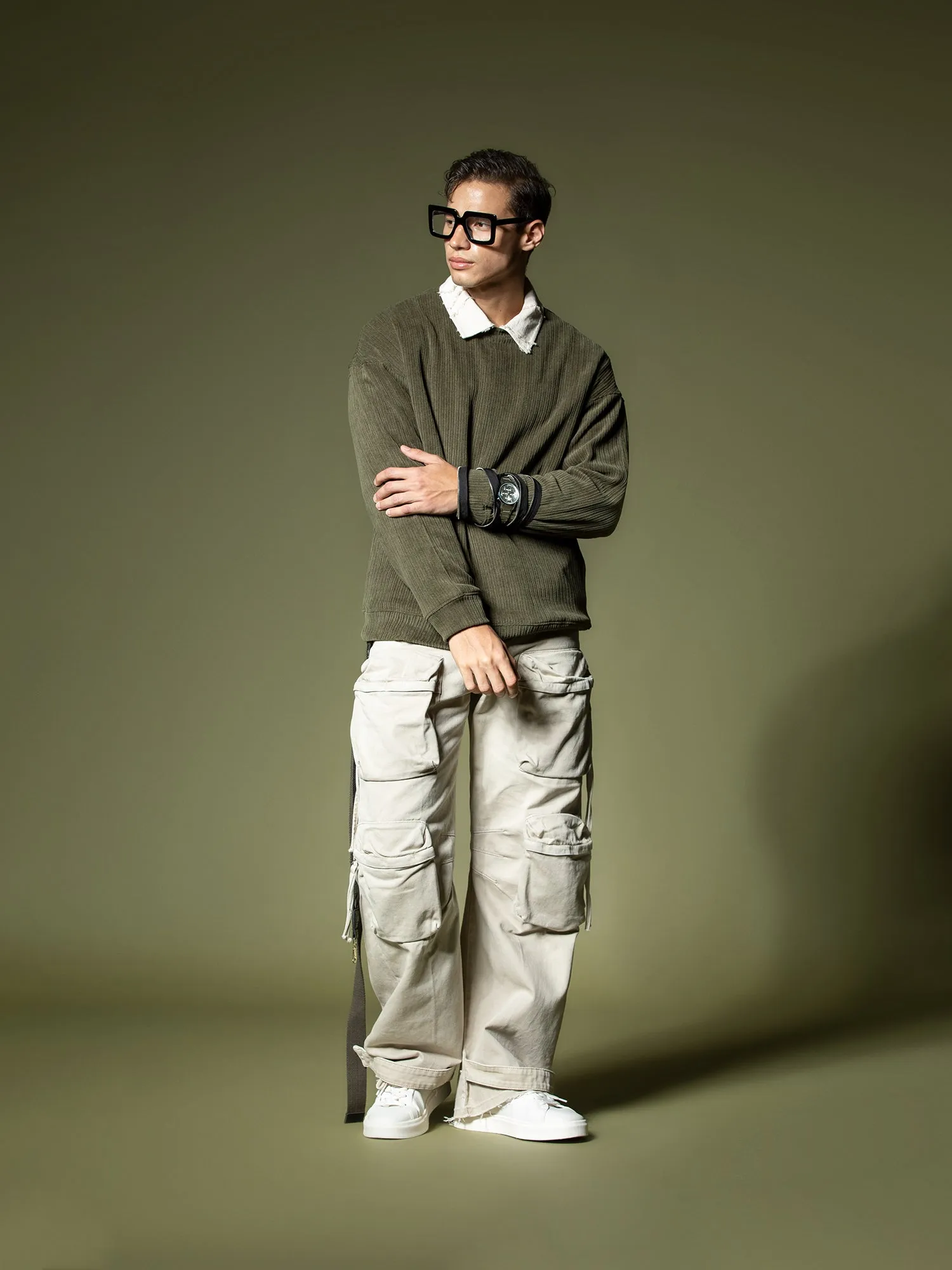 Woven texture sweatshirt