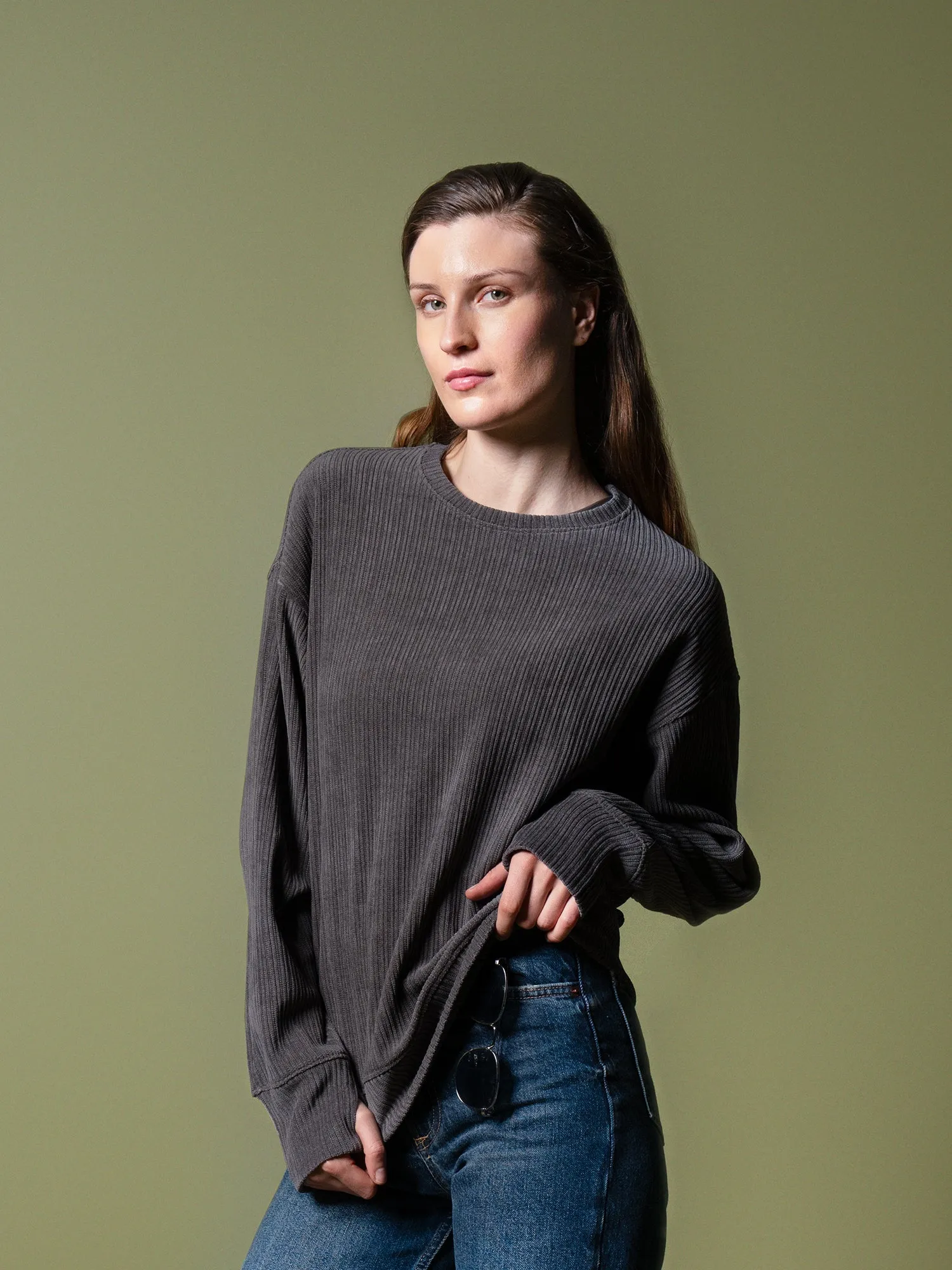 Woven texture sweatshirt