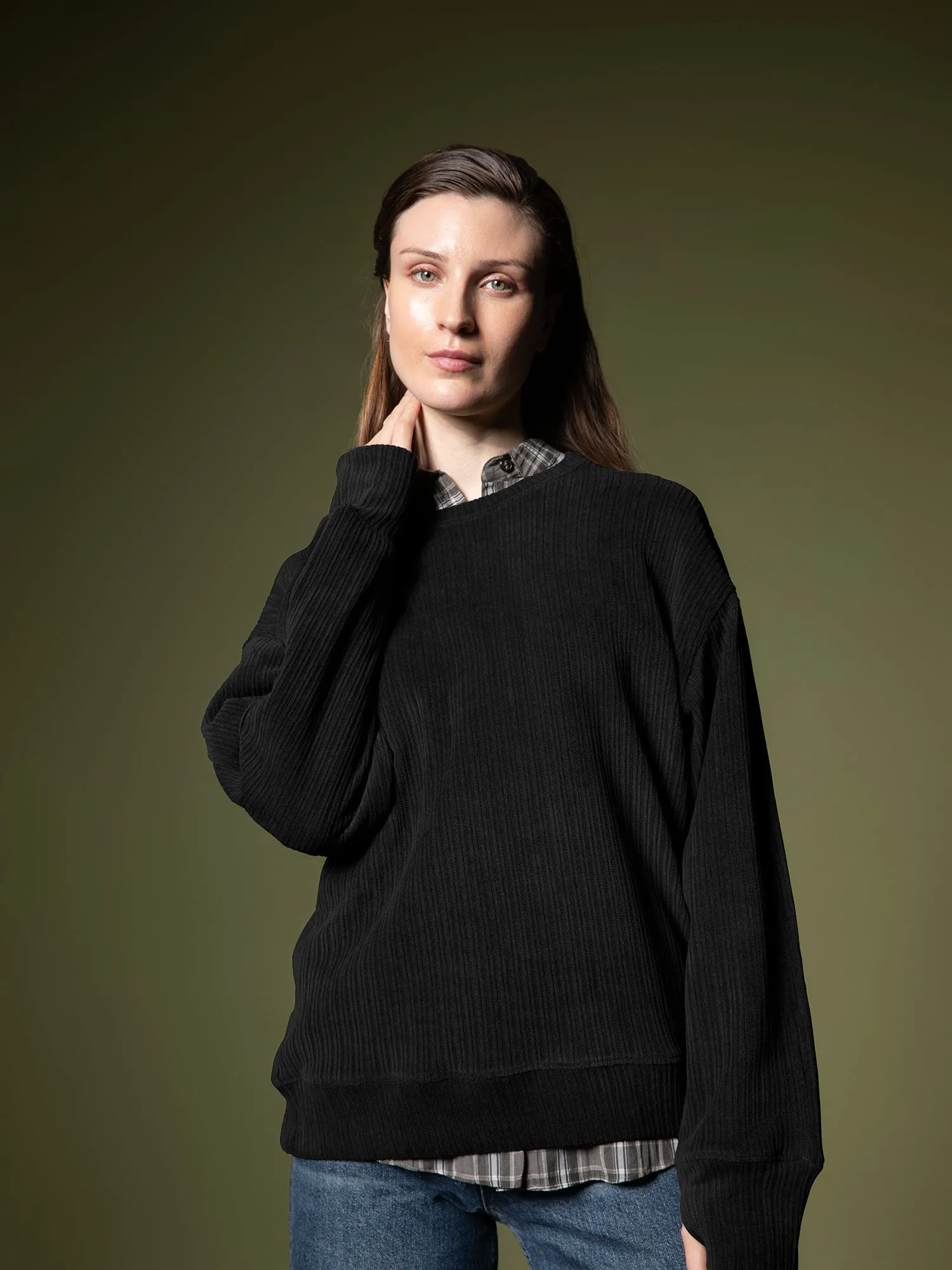 Woven texture sweatshirt