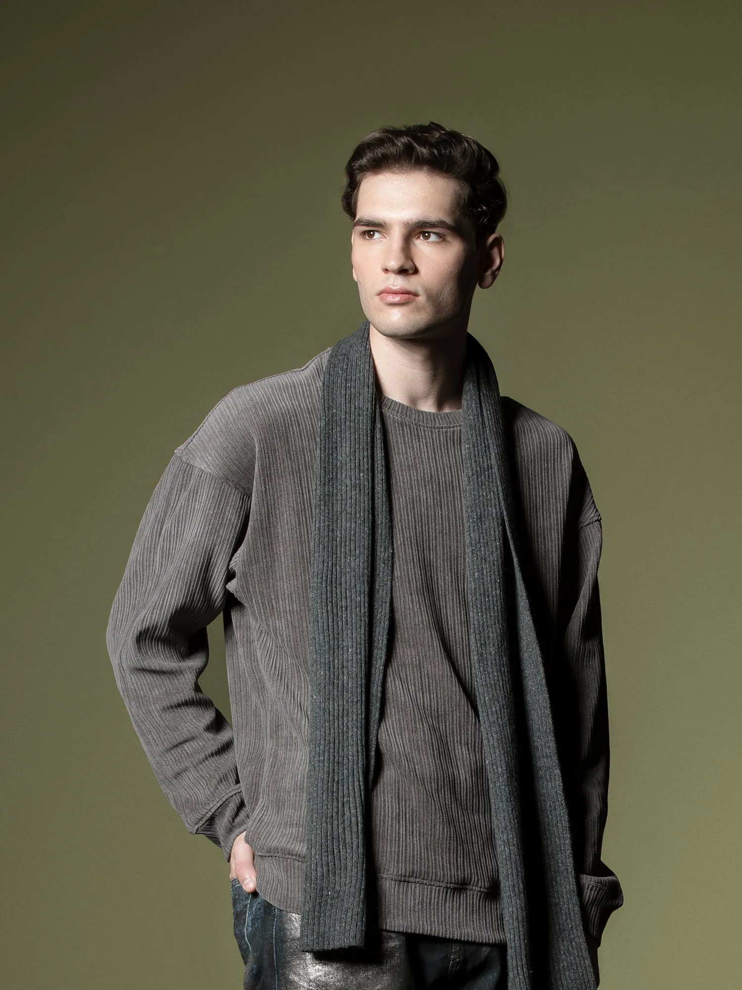 Woven texture sweatshirt