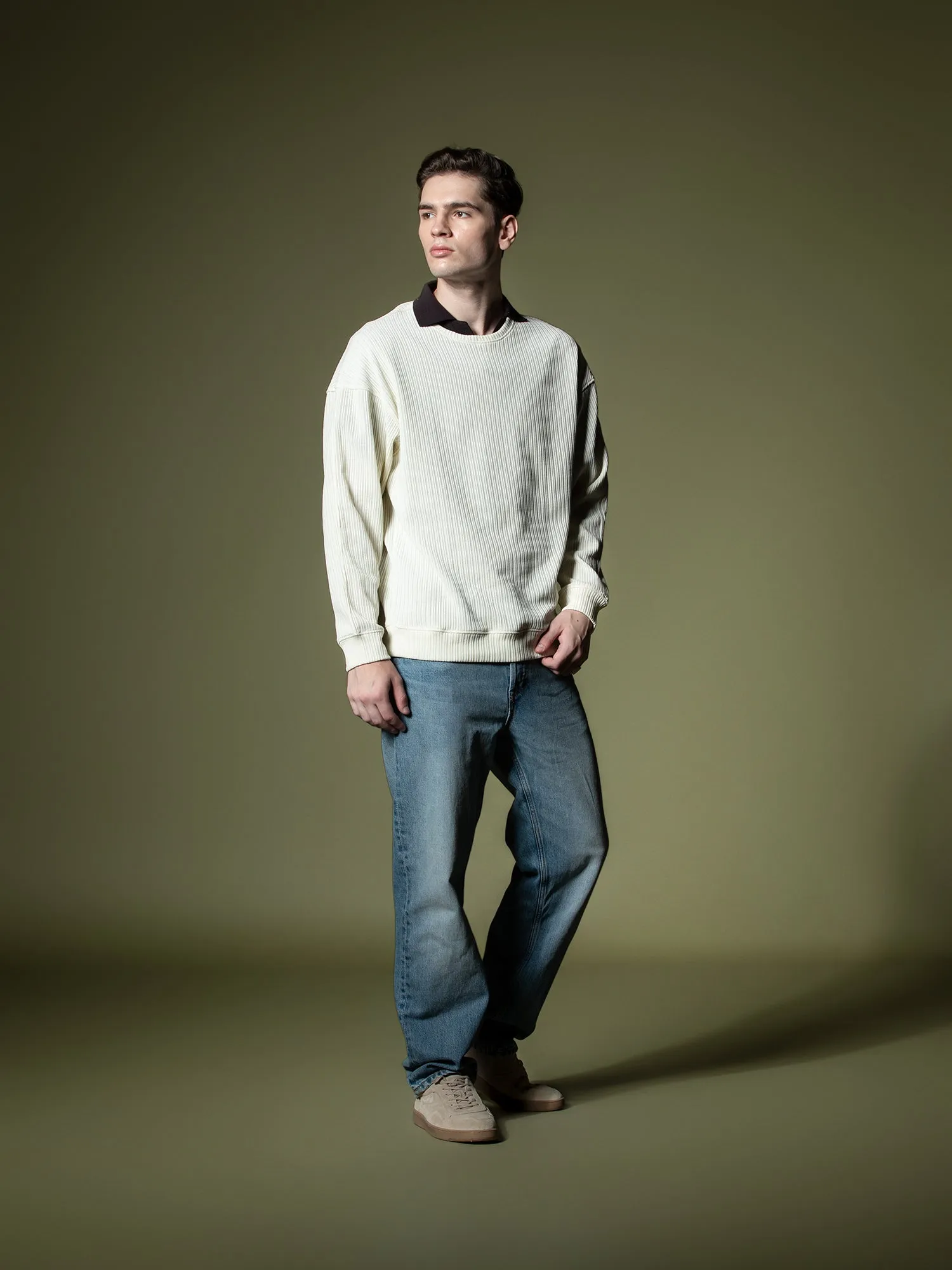 Woven texture sweatshirt