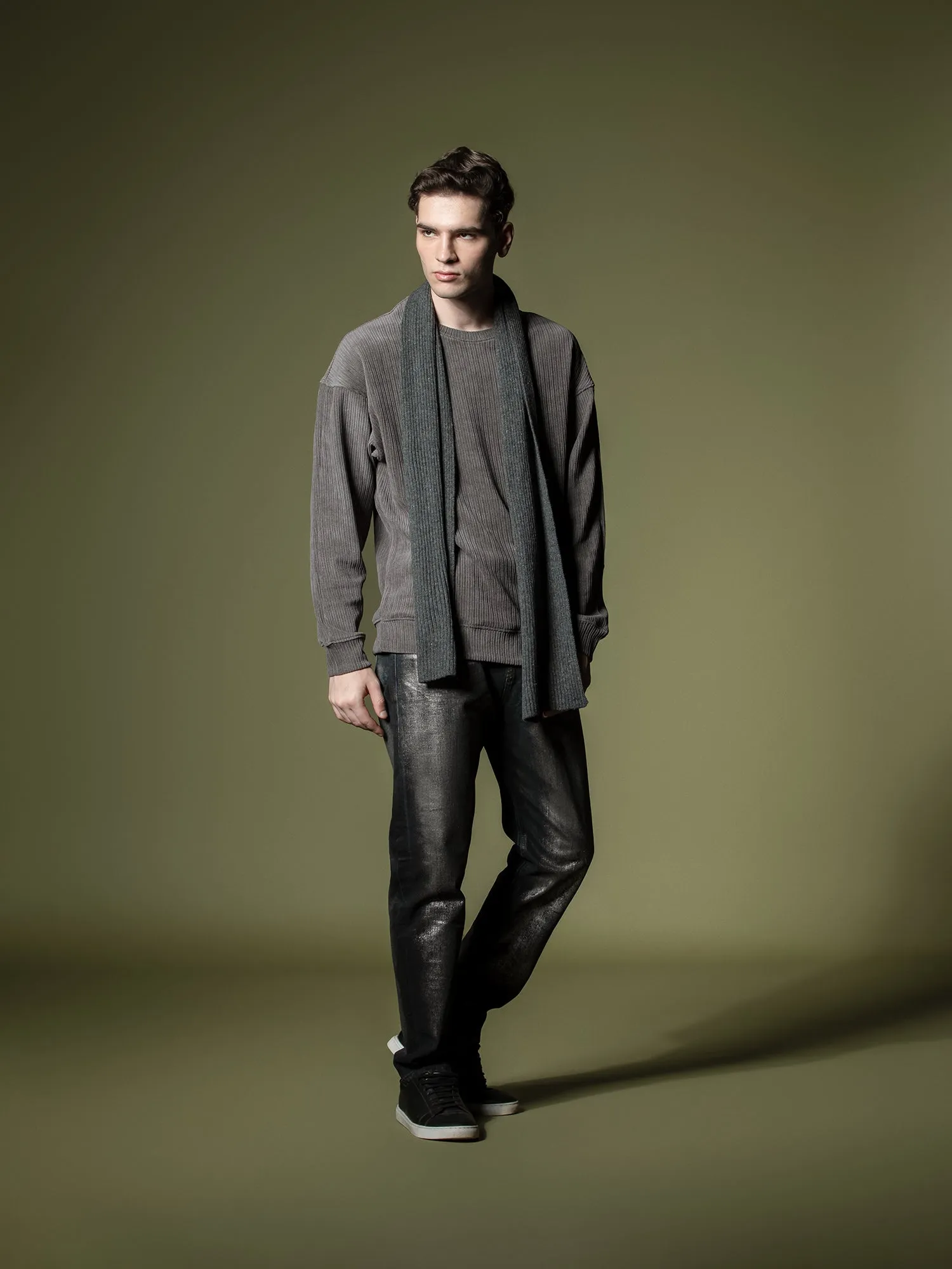 Woven texture sweatshirt