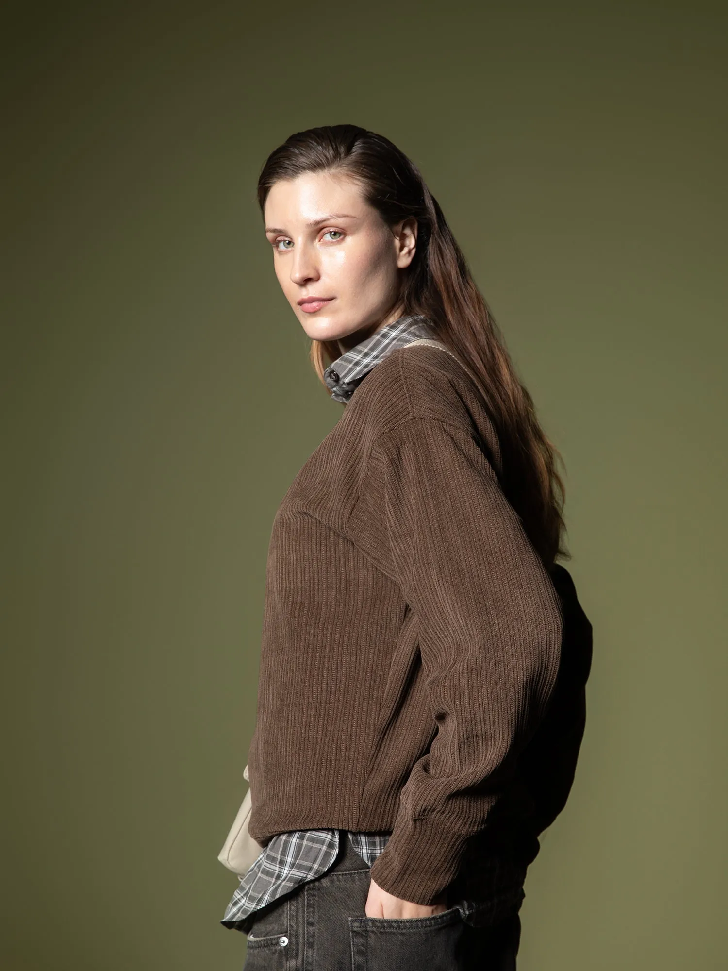 Woven texture sweatshirt