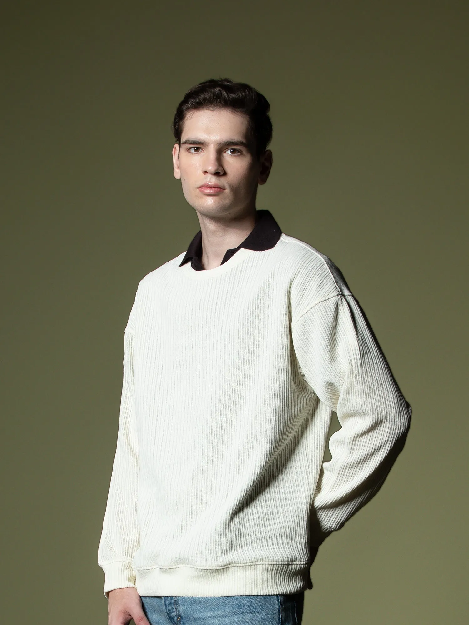 Woven texture sweatshirt