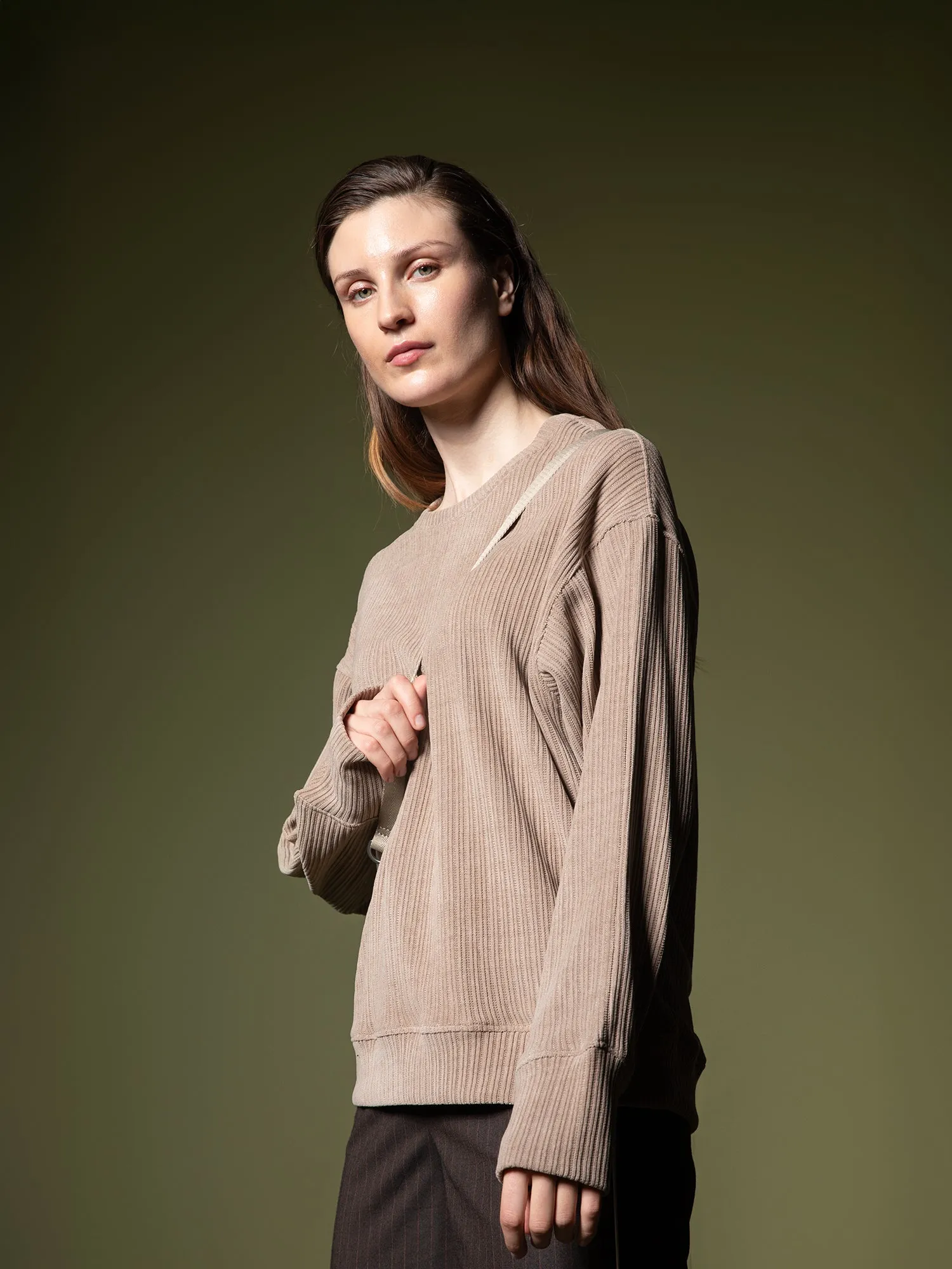 Woven texture sweatshirt