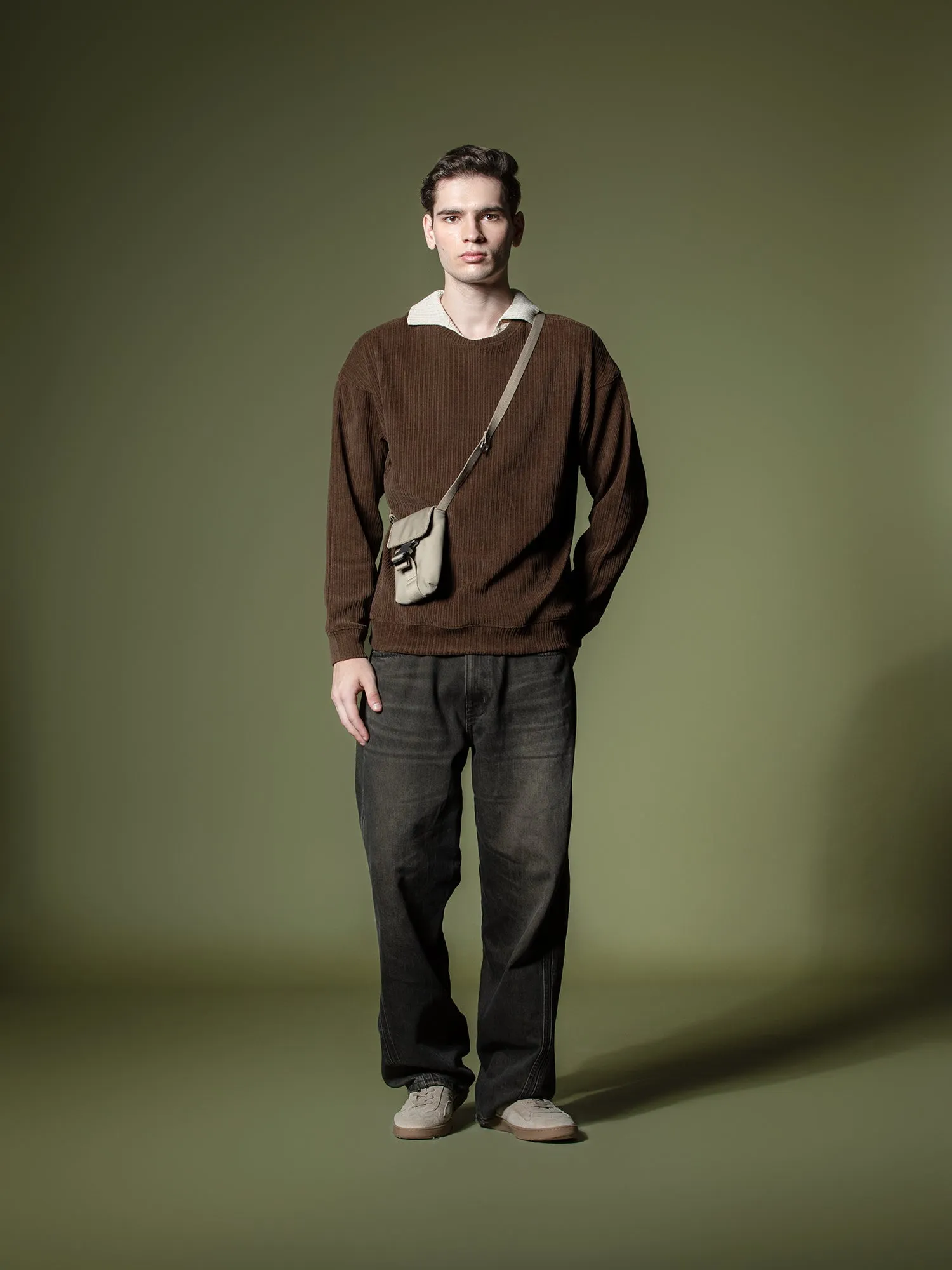 Woven texture sweatshirt