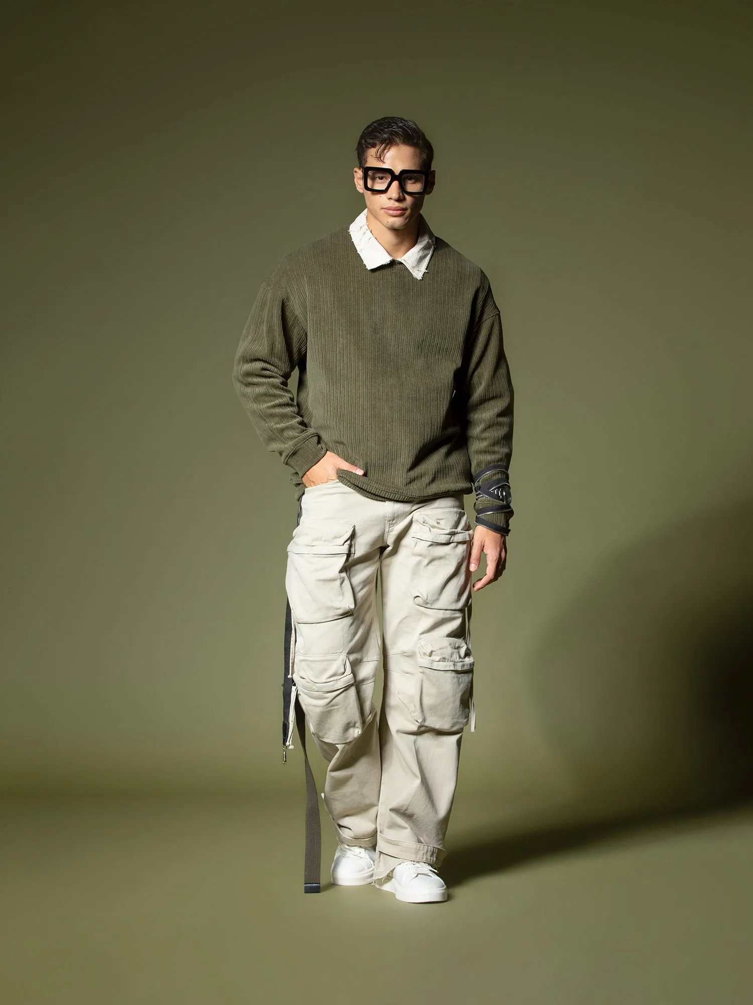 Woven texture sweatshirt
