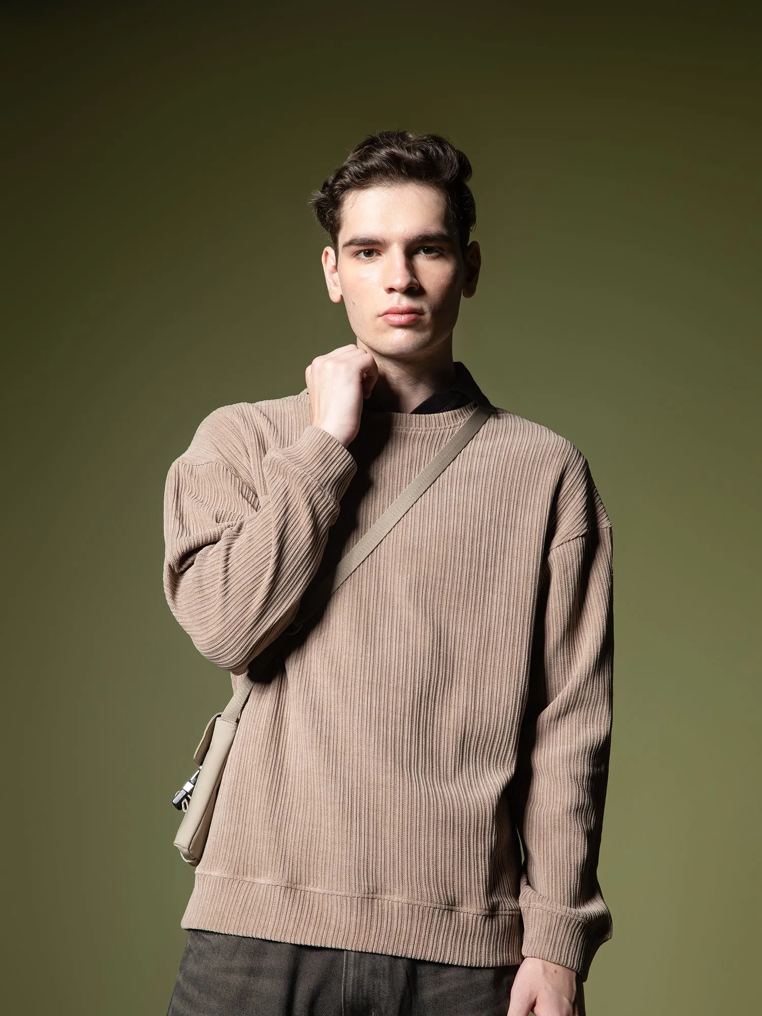 Woven texture sweatshirt