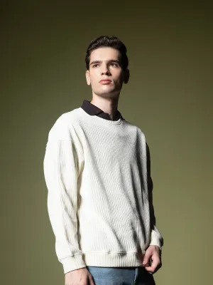 Woven texture sweatshirt