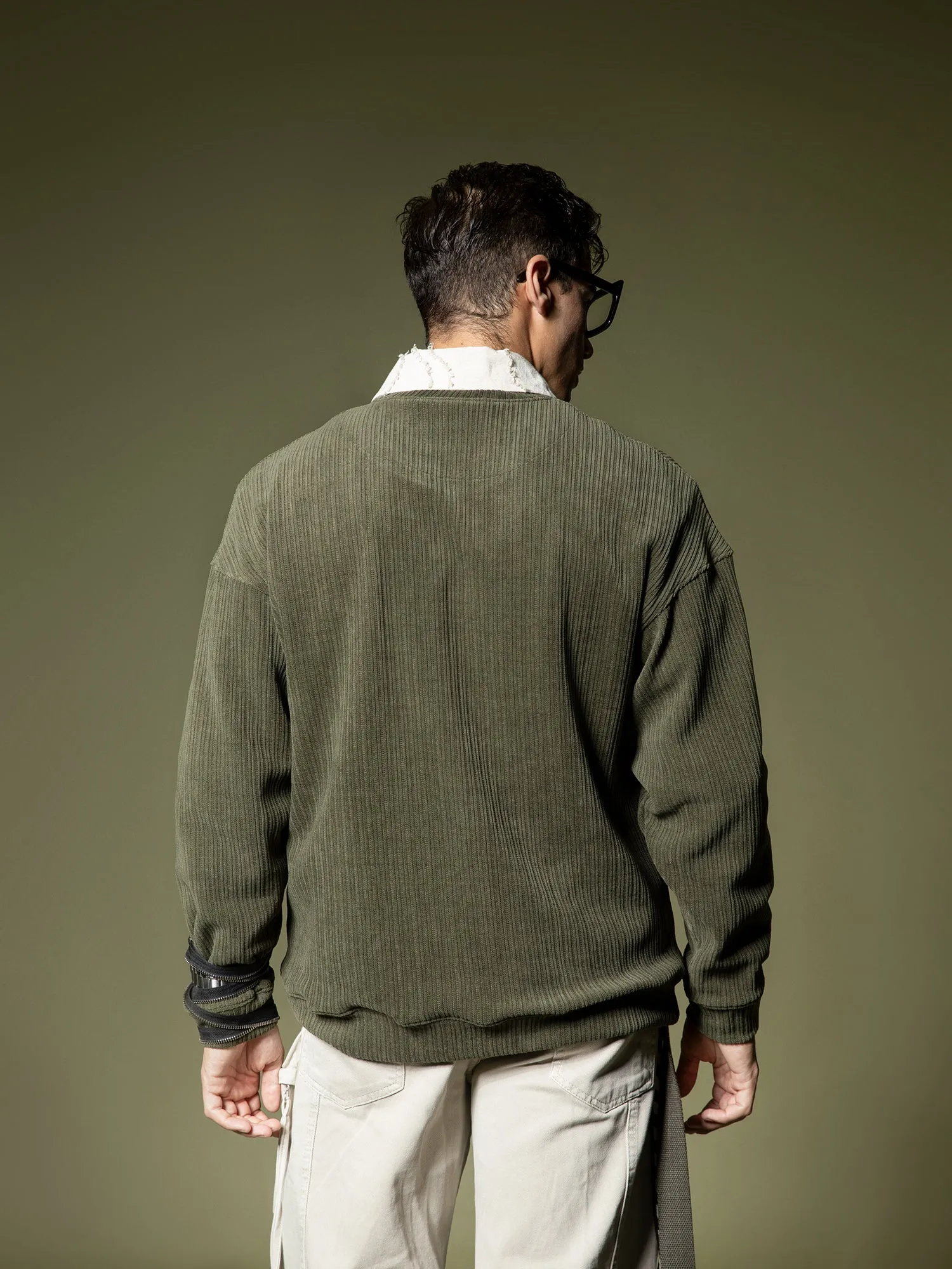 Woven texture sweatshirt