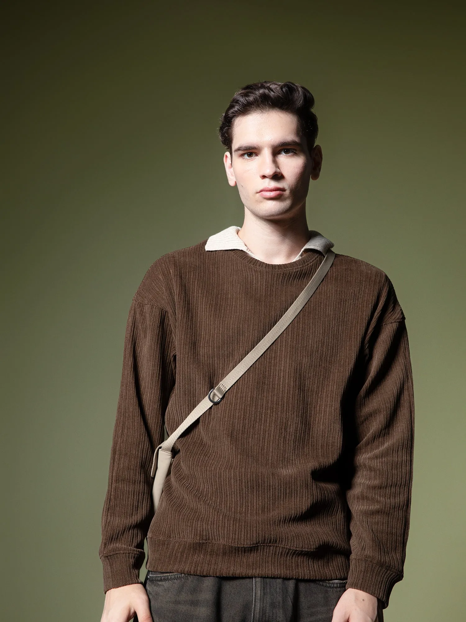 Woven texture sweatshirt