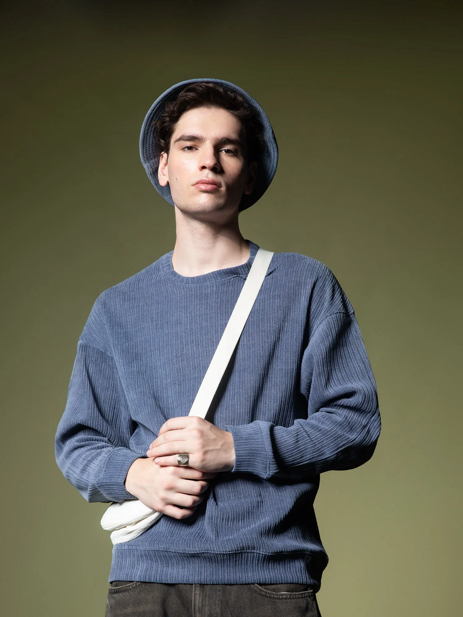 Woven texture sweatshirt