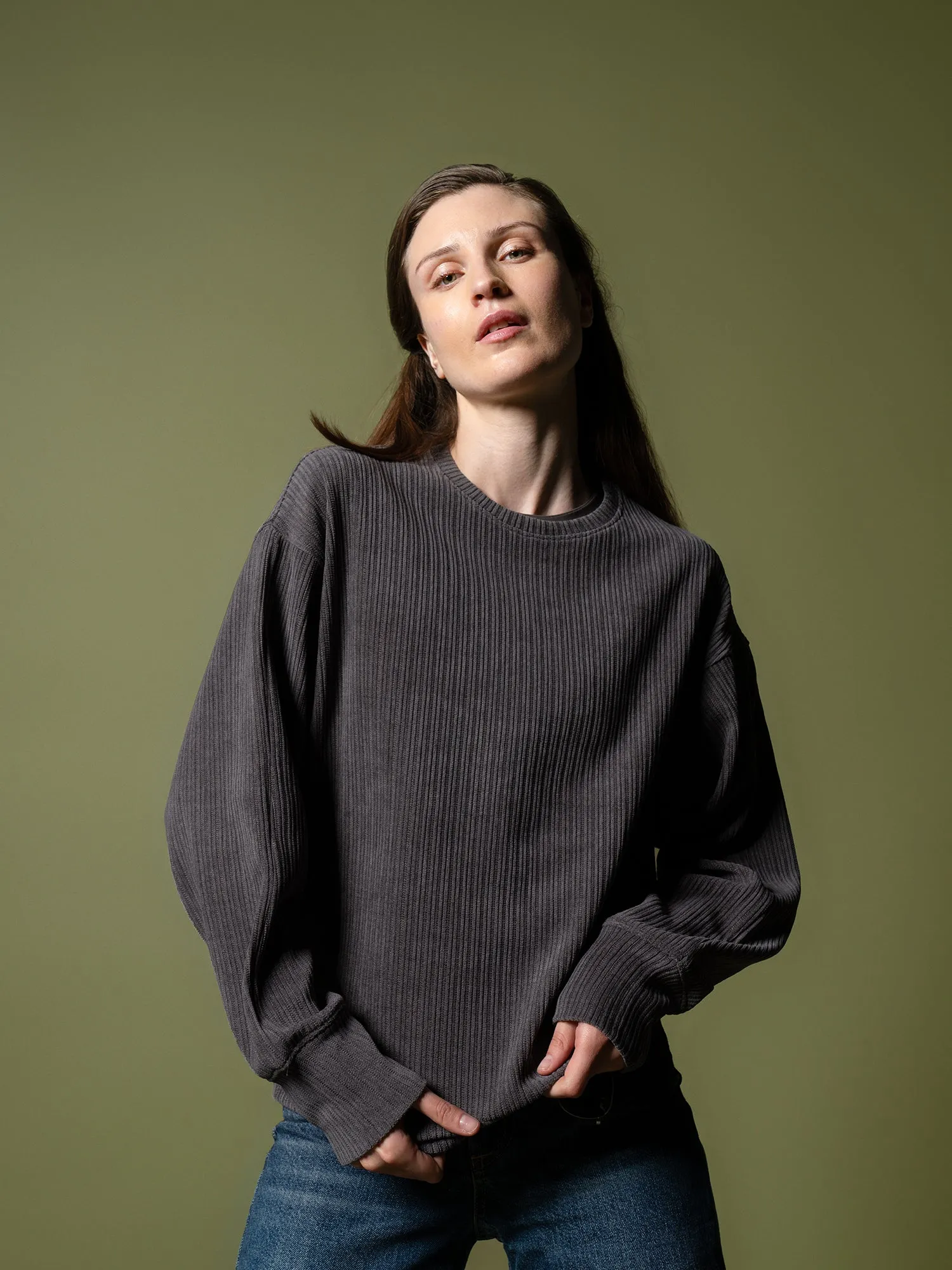 Woven texture sweatshirt