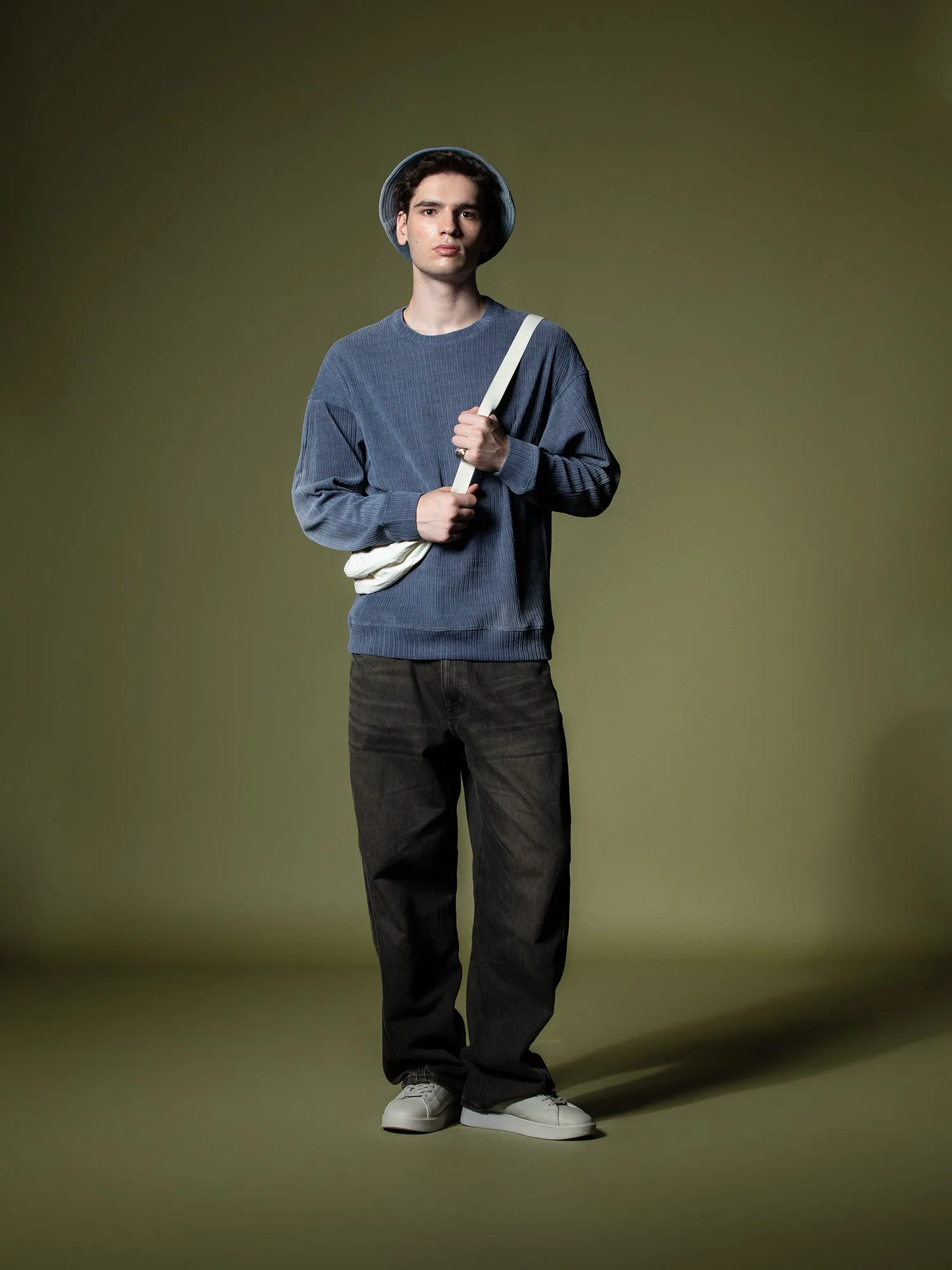 Woven texture sweatshirt