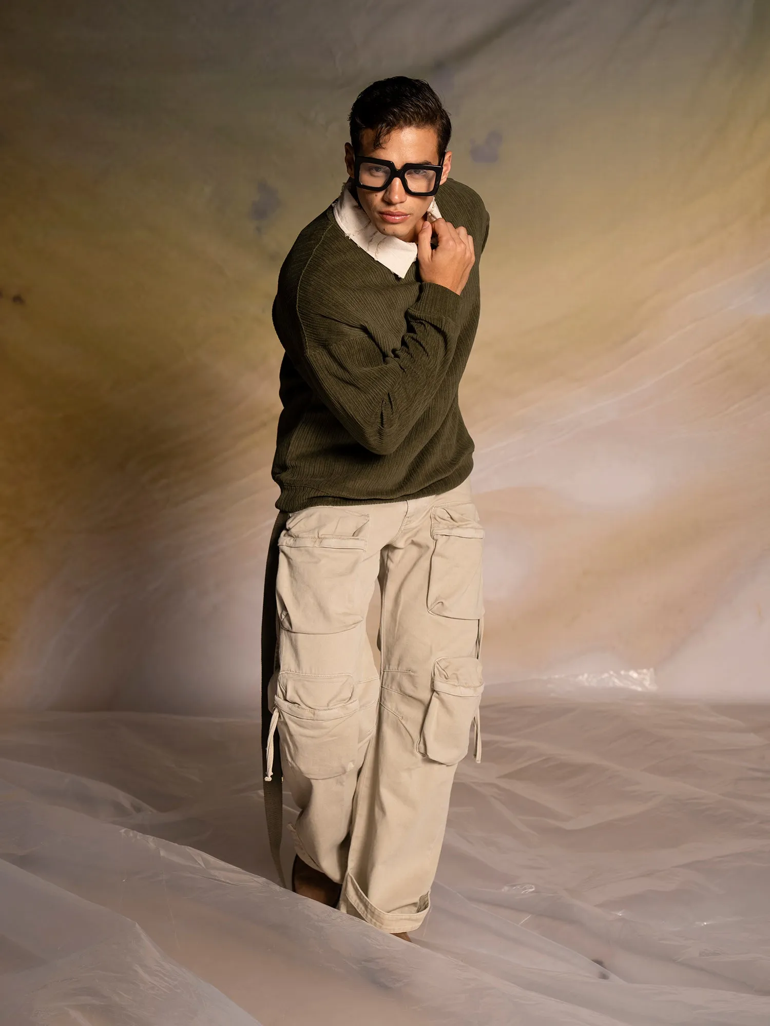 Woven texture sweatshirt