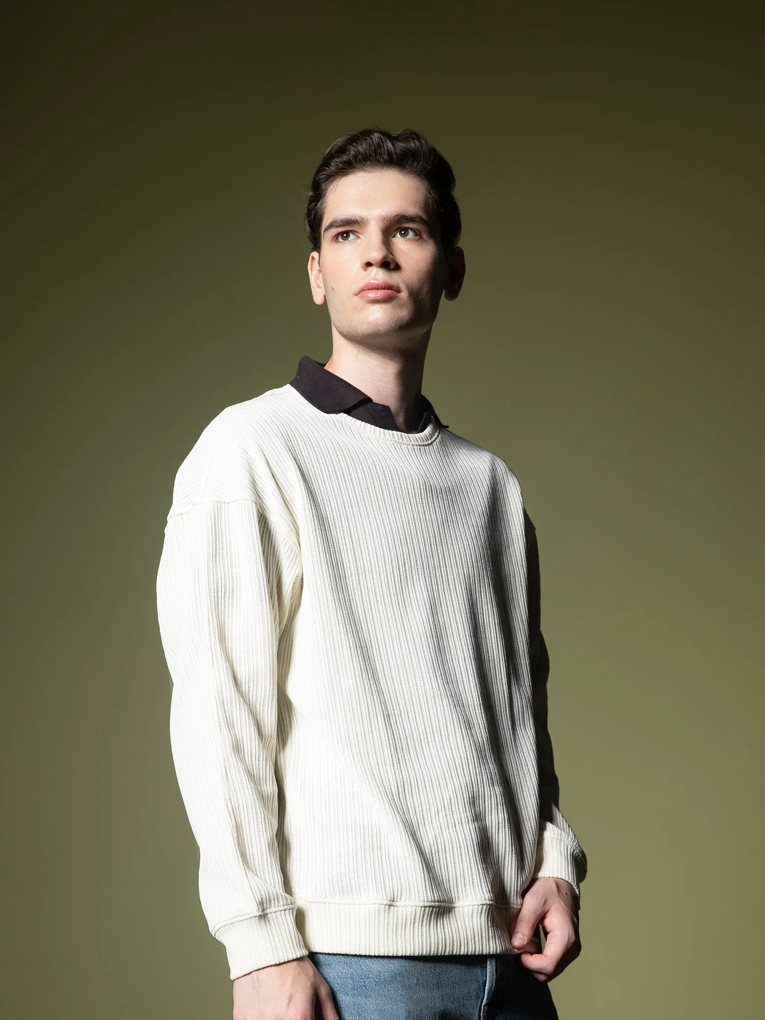 Woven texture sweatshirt