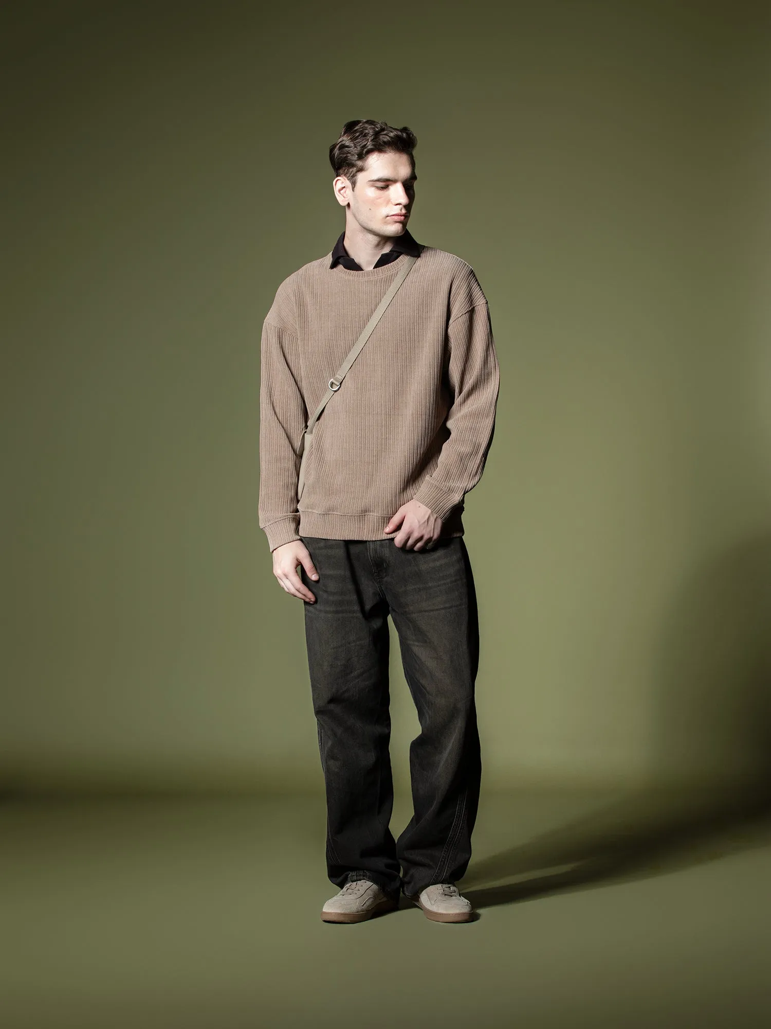 Woven texture sweatshirt