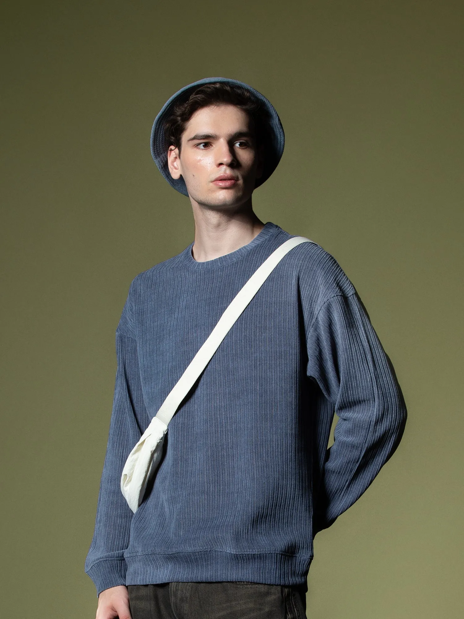 Woven texture sweatshirt
