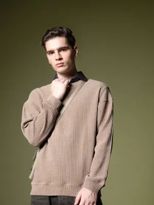 Woven texture sweatshirt