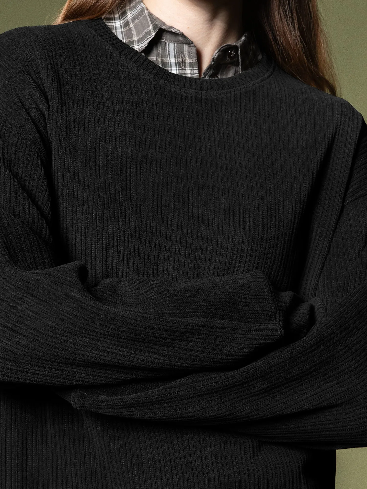 Woven texture sweatshirt