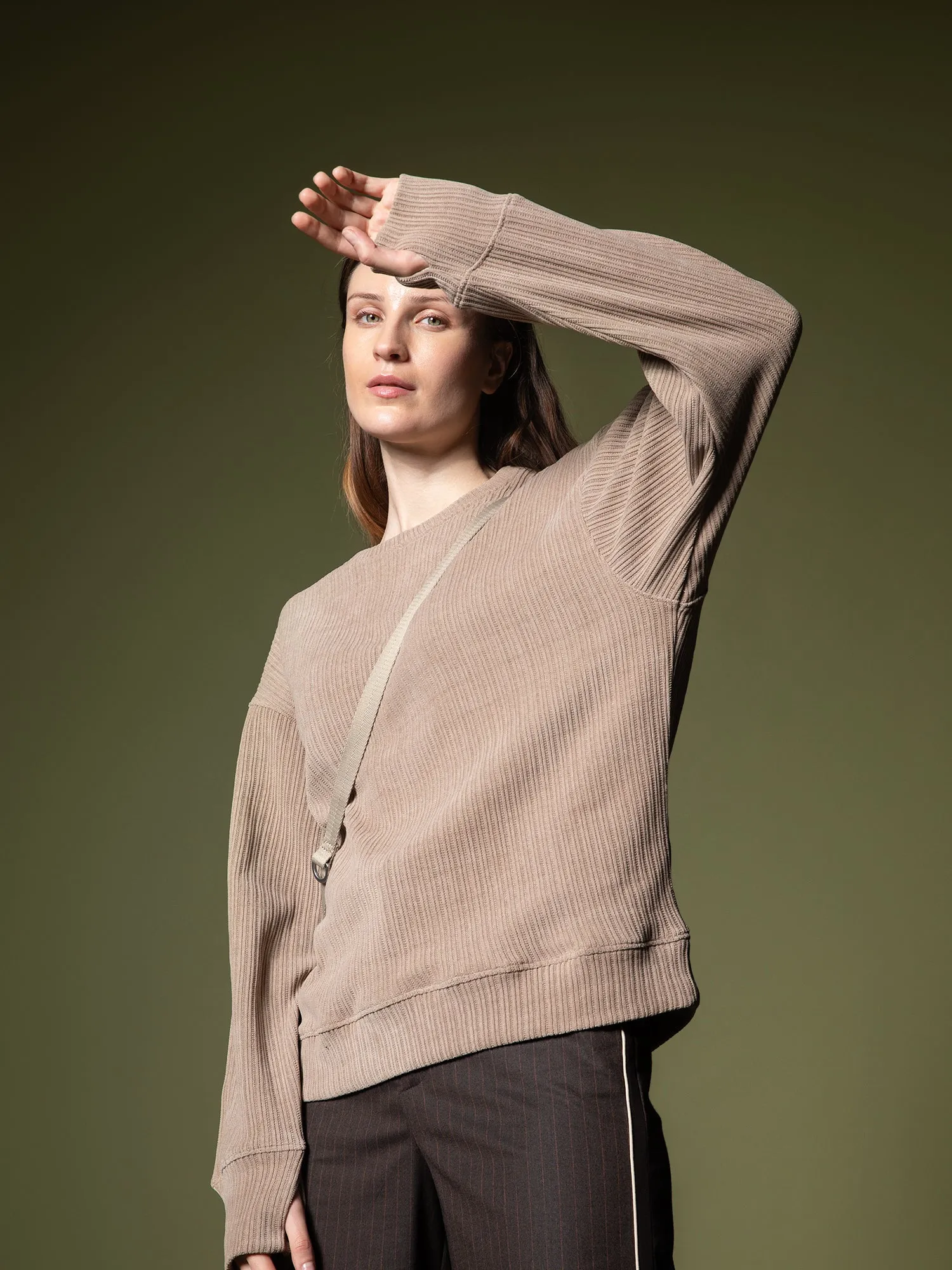 Woven texture sweatshirt