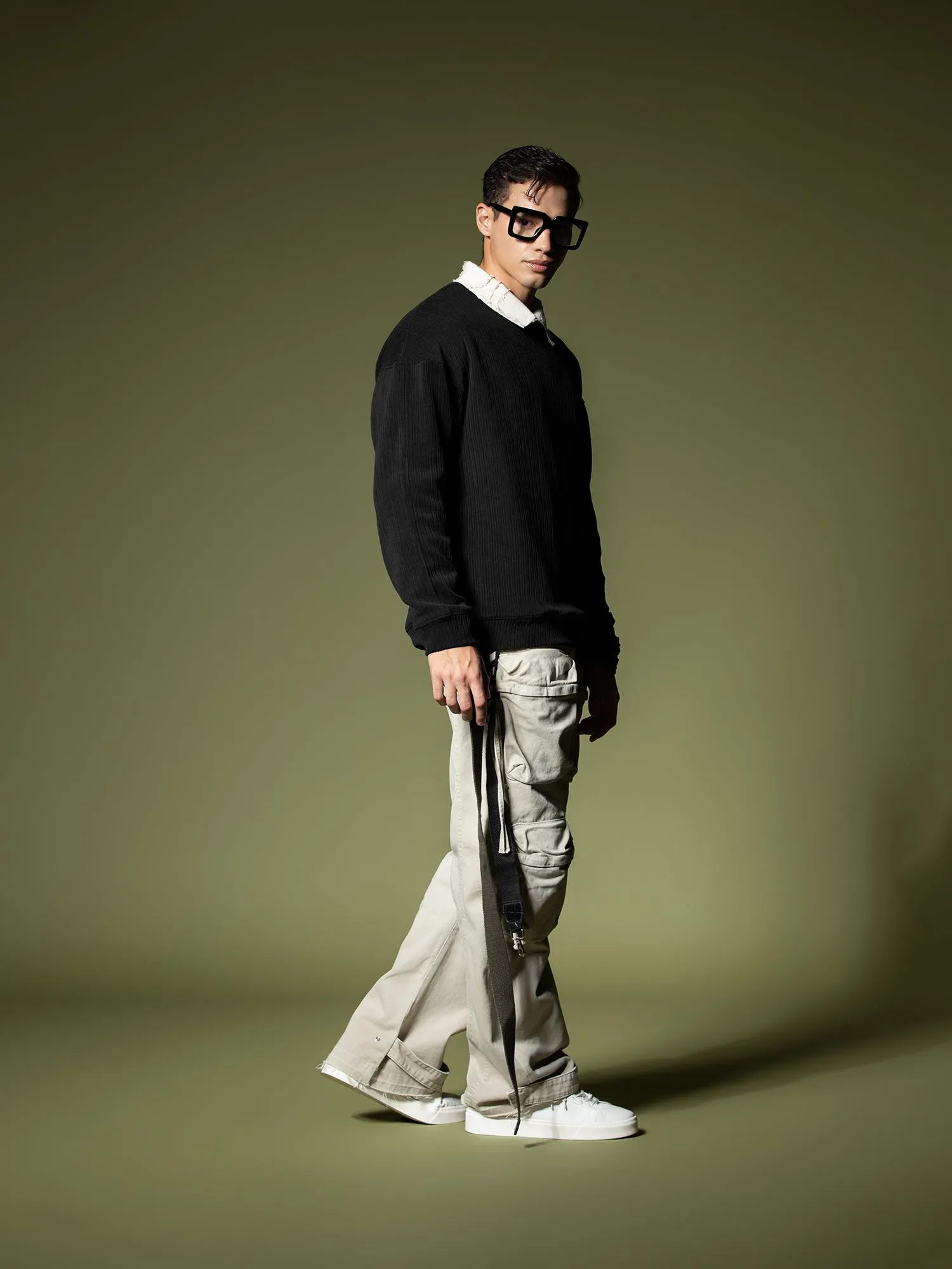 Woven texture sweatshirt