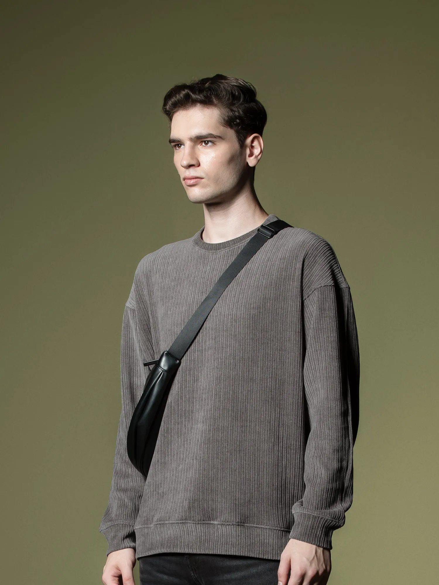 Woven texture sweatshirt