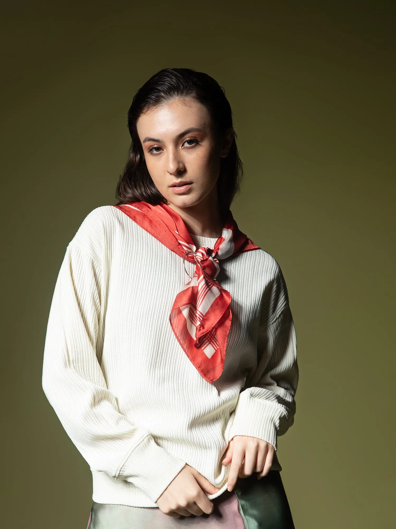 Woven texture sweatshirt
