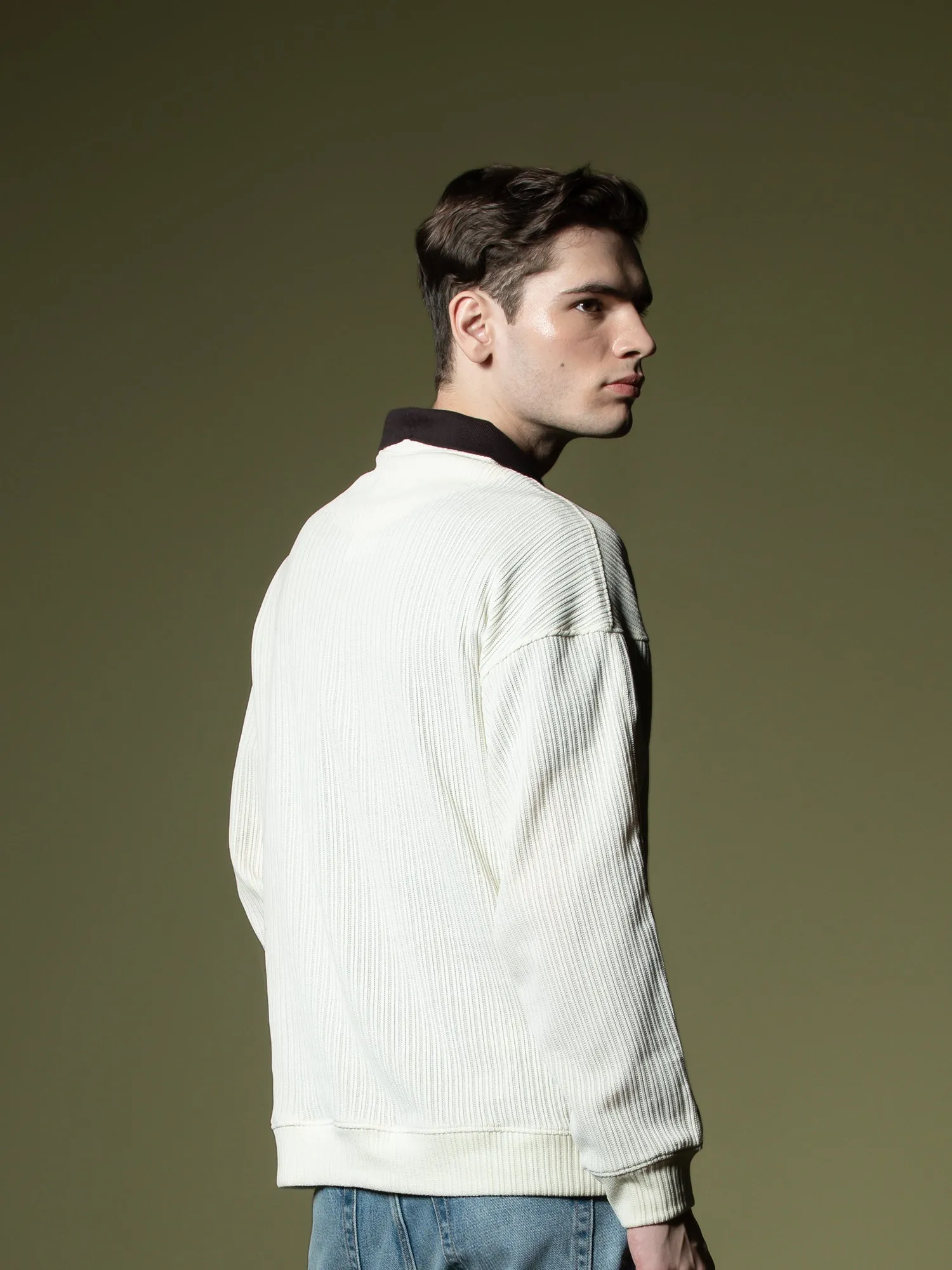 Woven texture sweatshirt