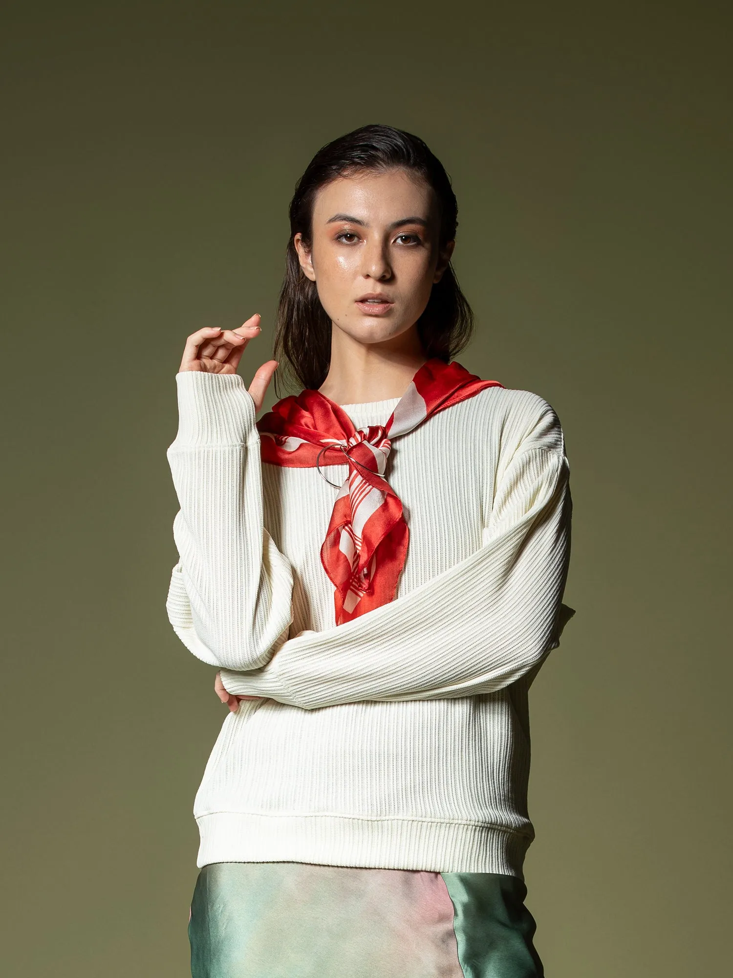 Woven texture sweatshirt