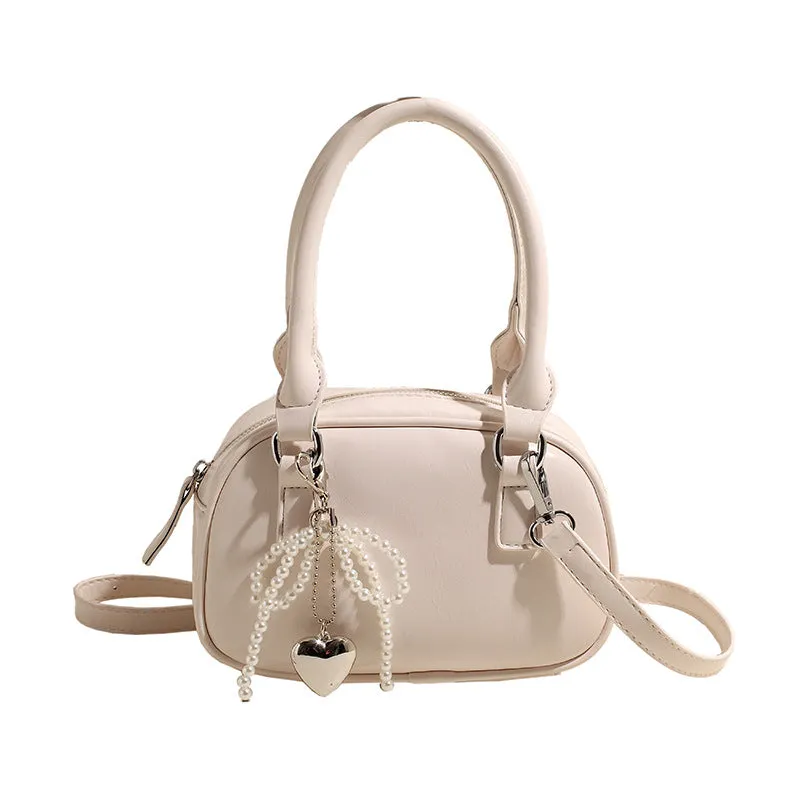 XIEYINSHE Retro Red Pouch  New Korean Texture Handbag Bowling Bag Women's All-Match Shoulder Messenger Bag