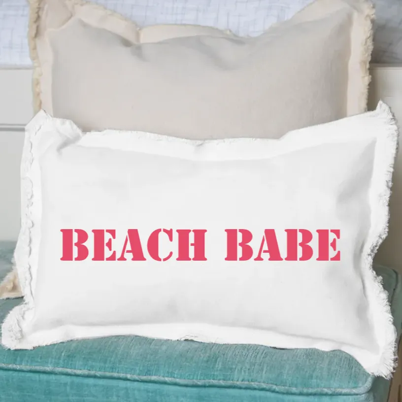 Your Word Stencil Lumbar Pillow