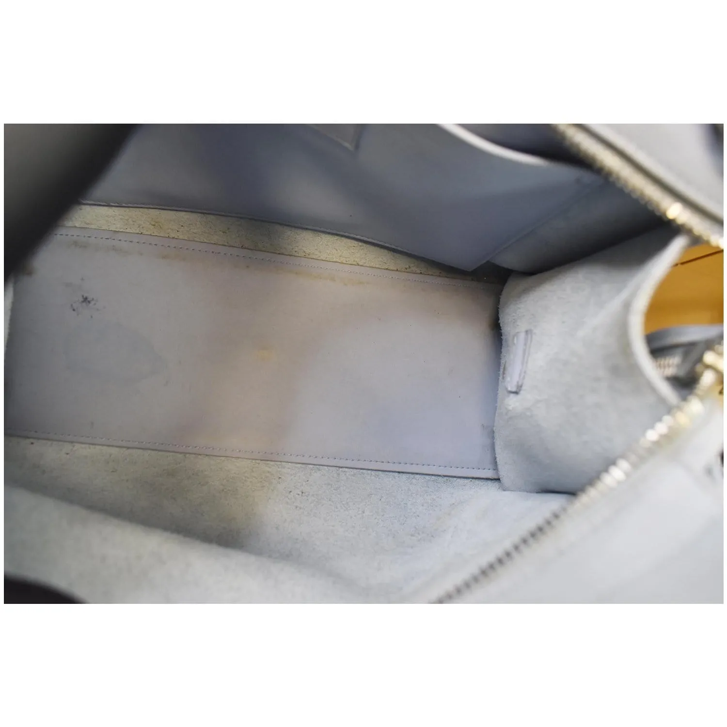 YVES SAINT LAURENT Cabas Baby Leather Tote Shoulder Bag Light Blue