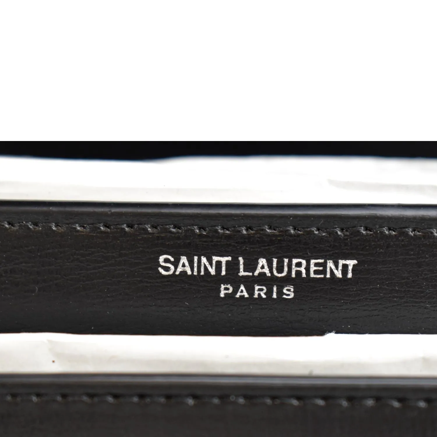 YVES SAINT LAURENT Sunset Calfskin Leather Chain Shoulder Bag Black