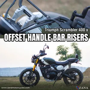 ZANA-OFFSET HANDLE BAR RISER SILVER FOR TRIUMPH SCRAMBLER 400