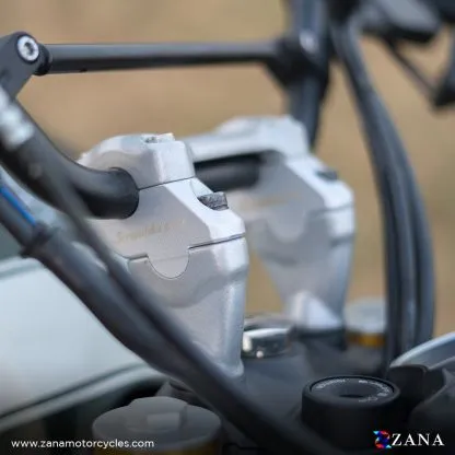 ZANA-OFFSET HANDLE BAR RISER SILVER FOR TRIUMPH SCRAMBLER 400