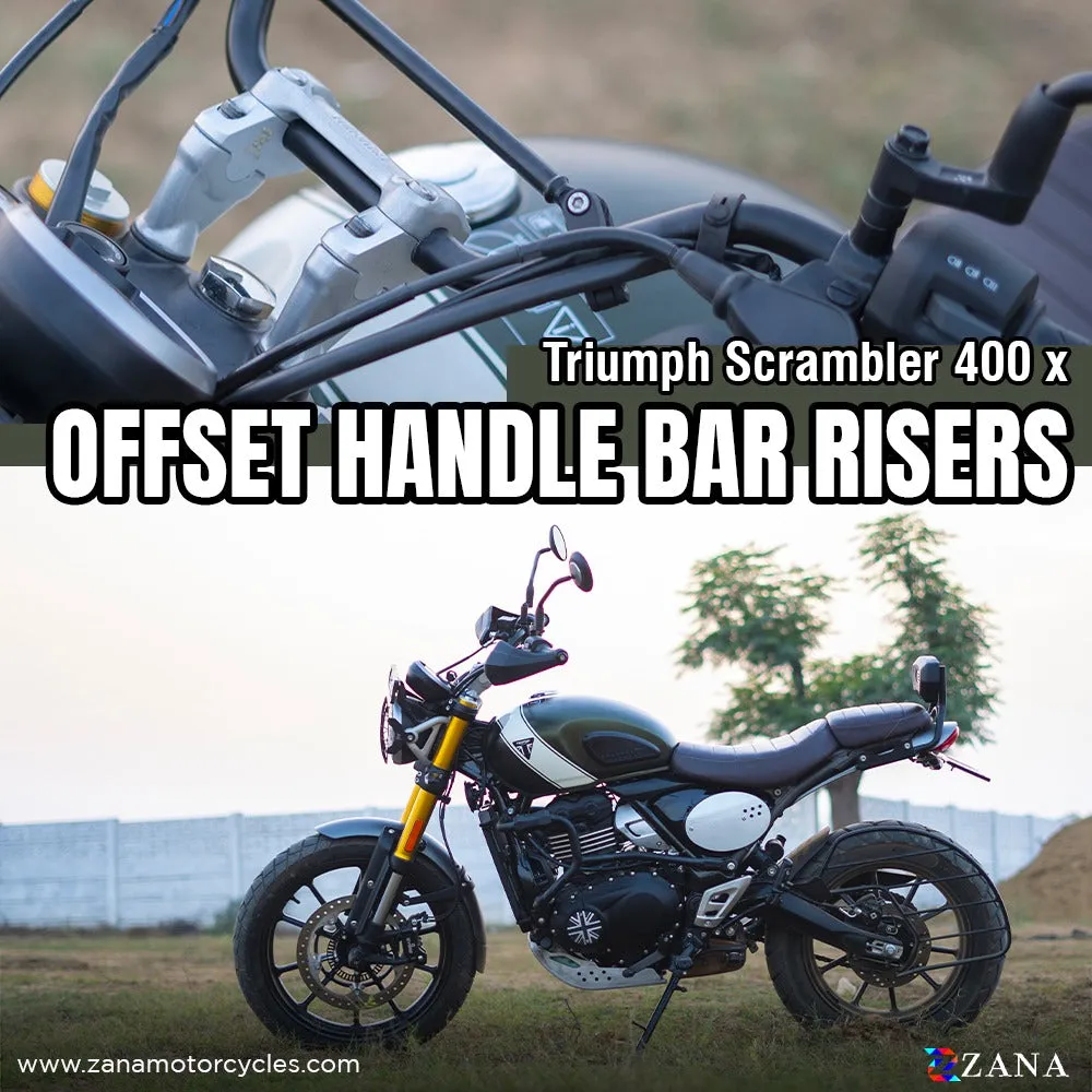 ZANA-OFFSET HANDLE BAR RISER SILVER FOR TRIUMPH SCRAMBLER 400