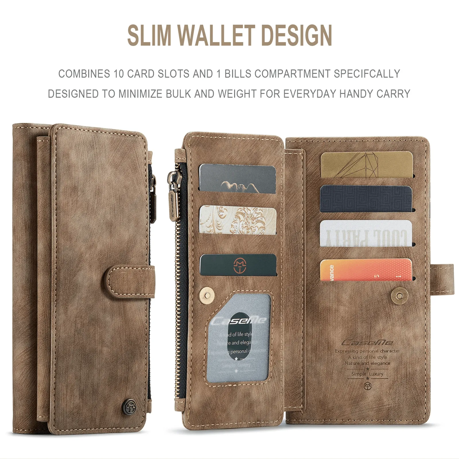 Zipper Leather Wallet Case For Samsung Galaxy A Series